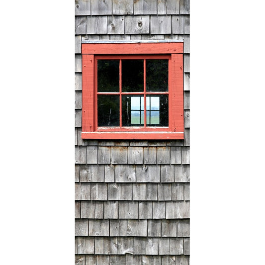 Türtapete Nr. 3810a - Holzschindelwand mit Fenster